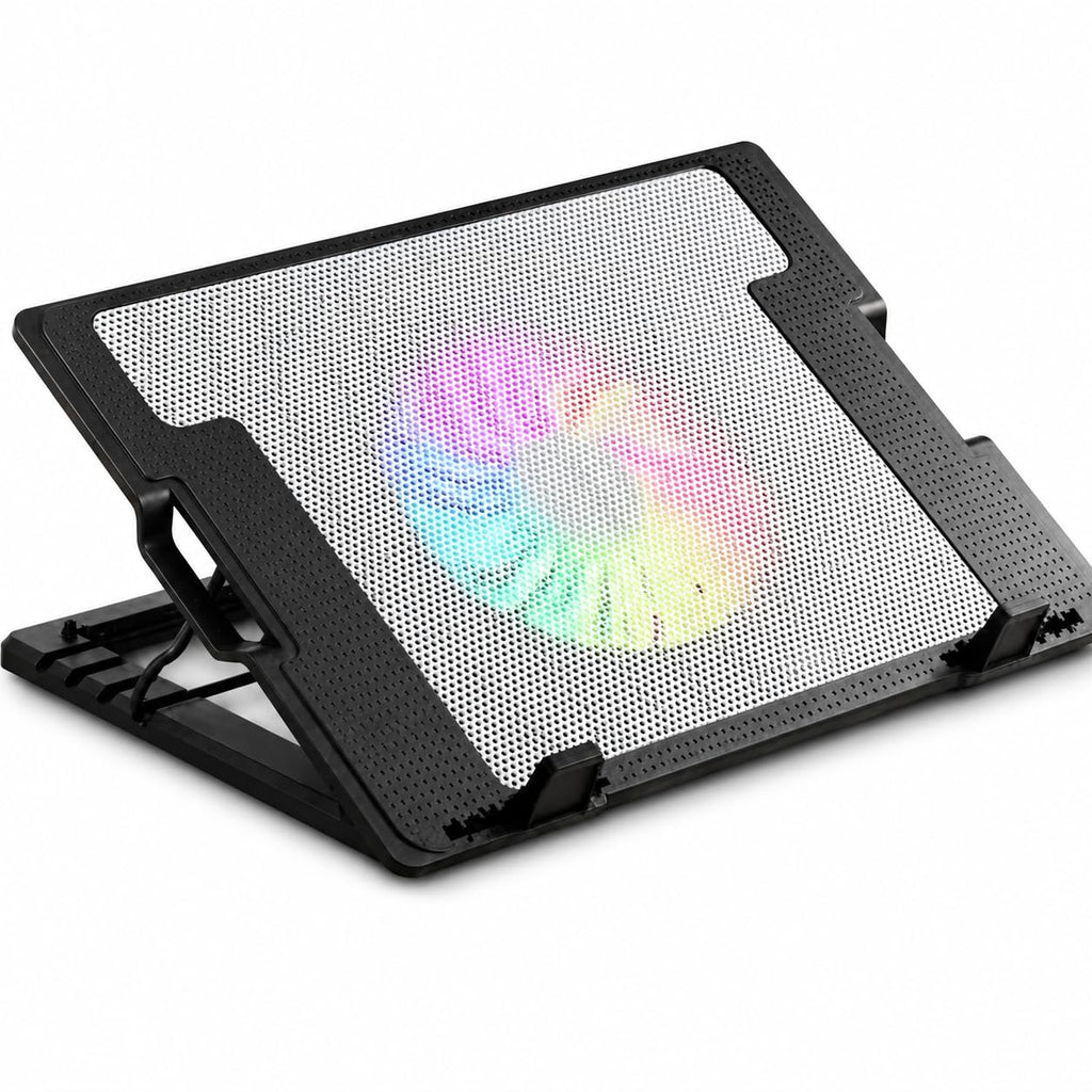 Laptop Cooling Pad with Fan, Adjustable Laptop Stand with USB Quiet Fan, LED Light, Super Air Flow, Anti Slip Notebook Cooler for Desk, Office and Gaming, ZR450 (White) - image 1