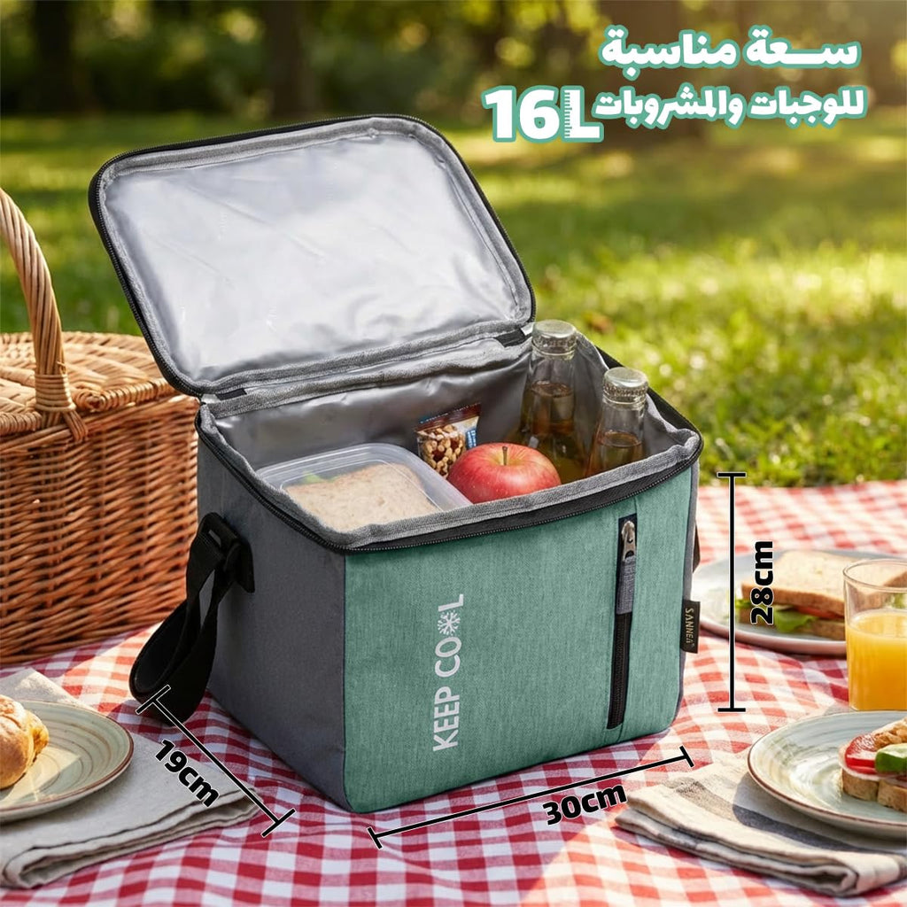 Thermal Lunch Bag 16 L Insulated Cooler Tote Waterproof Leakproof Food Storage Bag for Hot and Cold Meals Work School Picnic Travel, BB-526 (Light Green) - image 3