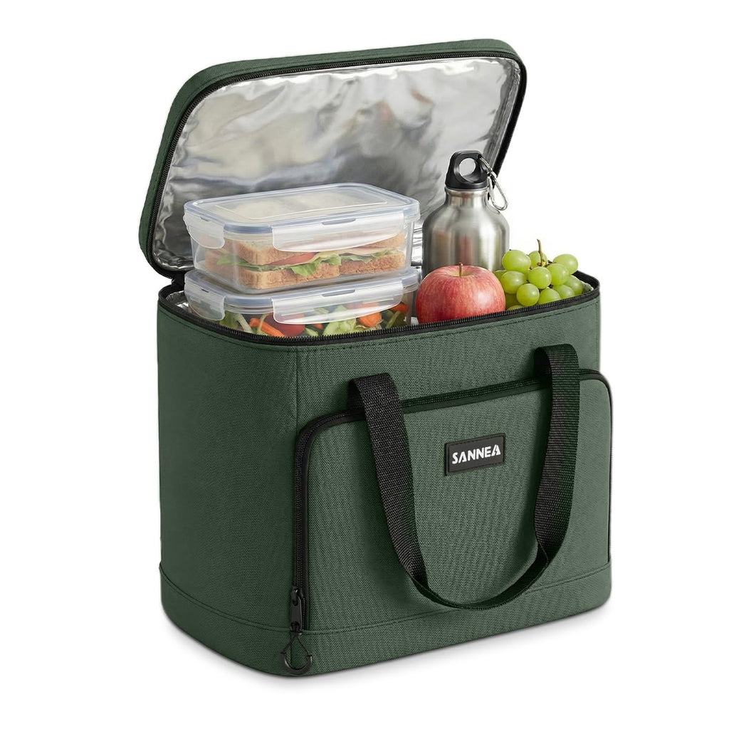 Insulated Lunch Bag 18L, Large Thermal Cooler Tote with Leak-Resistant Lining and Water-Resistant Design for Work, School, Picnic, Beach and Travel, BB-563, (Green) - image 1