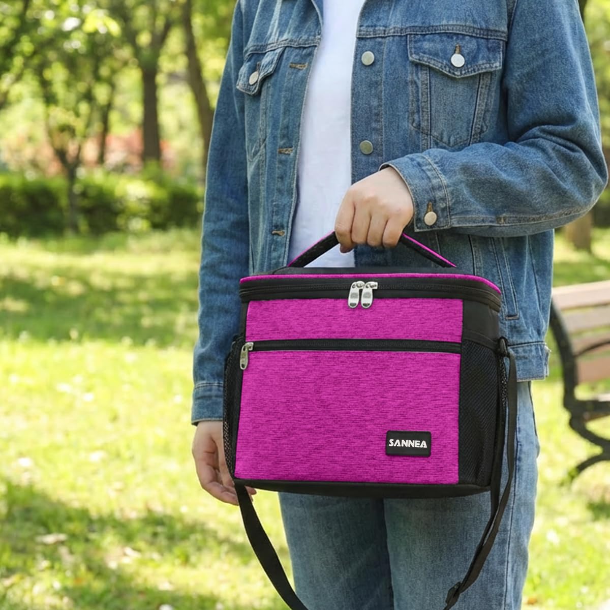 Lunch Bag Insulated Food Cooler Bag 9 L Waterproof Leakproof Lunch Box Tote for Hot and Cold Meals Work School Picnic Storage Bag, BB-520 (Pink) - image 6