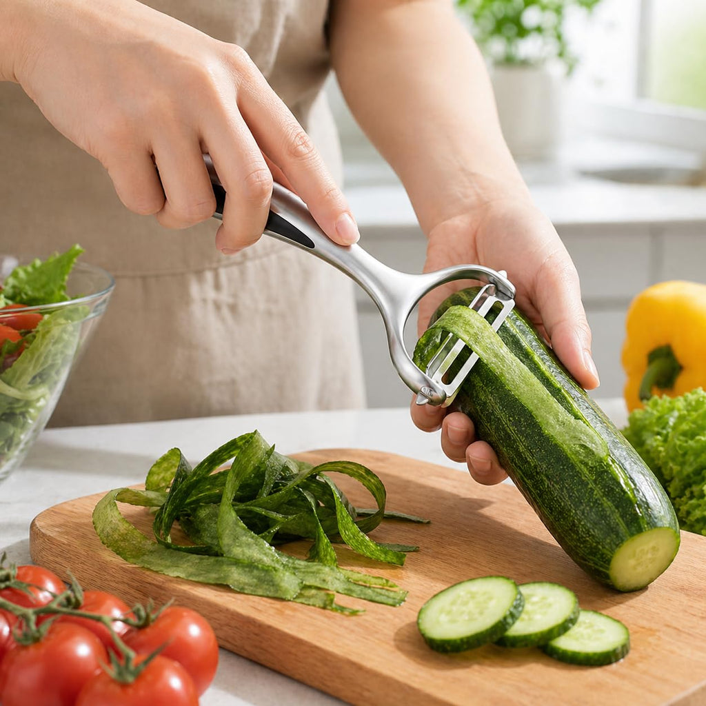 Vegetable Peeler Potato Peelers Fruit Peeler - Premium Stainless Steel Manual Peeler with Sharp Blade for Vegetables & Fruits, Non-Slip Handle, Multi-Functional Peeling Knife for Home use, XE-444 - image 7