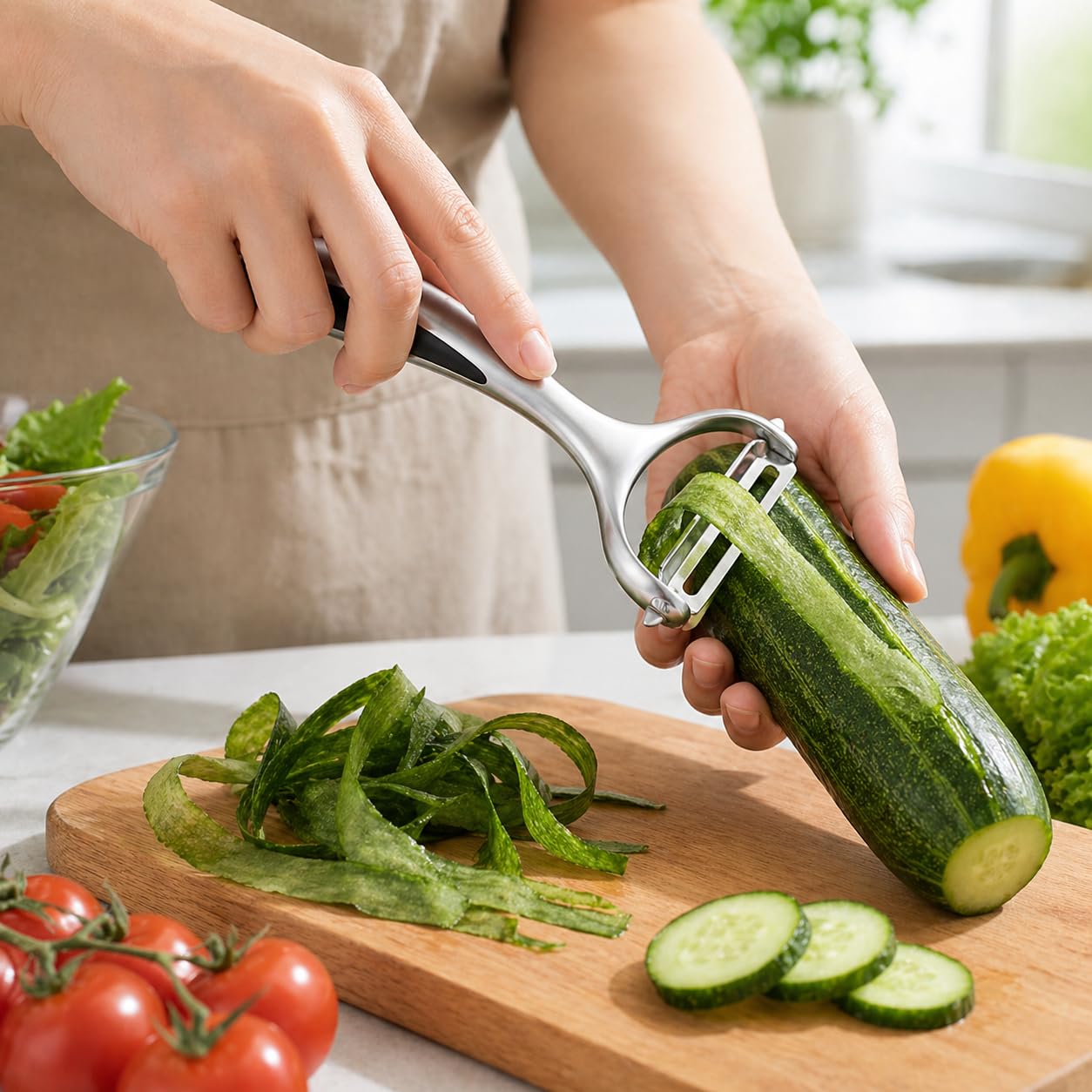 Vegetable Peeler Potato Peelers Fruit Peeler - Premium Stainless Steel Manual Peeler with Sharp Blade for Vegetables & Fruits, Non-Slip Handle, Multi-Functional Peeling Knife for Home use, XE-444 - image 7