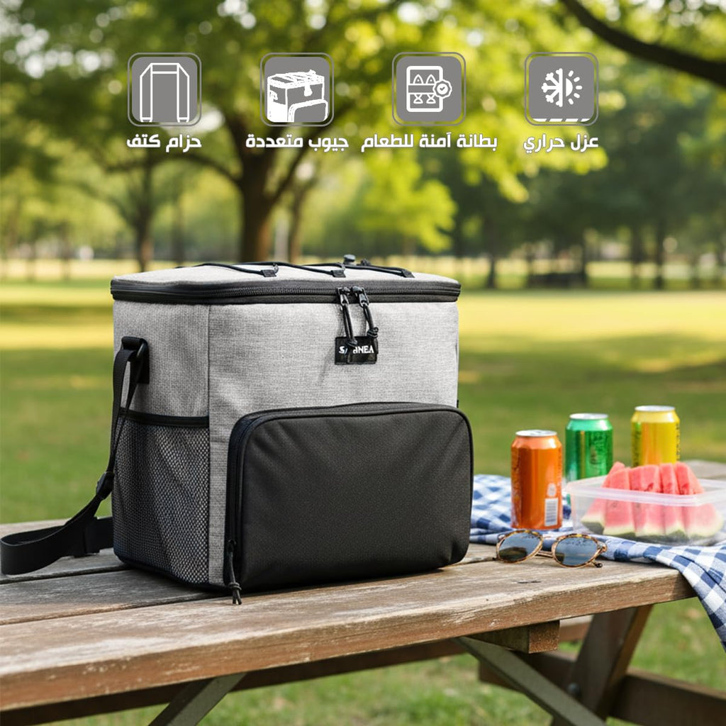 Insulated Lunch Bag Large Capacity Thermal Cooler Bag Double Lined Waterproof Food Carrier With Adjustable Shoulder Strap For Work School Travel Picnic Hot Cold Storage,BB-514 (Grey, 15 L) - image 2