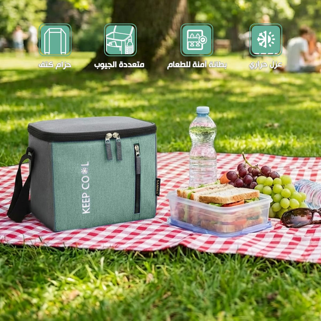 Insulated Lunch Bag 8L, Thermal Cooler Tote with Leak-Resistant Lining for Hot and Cold Food, Reusable Meal Carrier for Work, School, Picnic and Travel, BB-525, (Light Green) - image 2