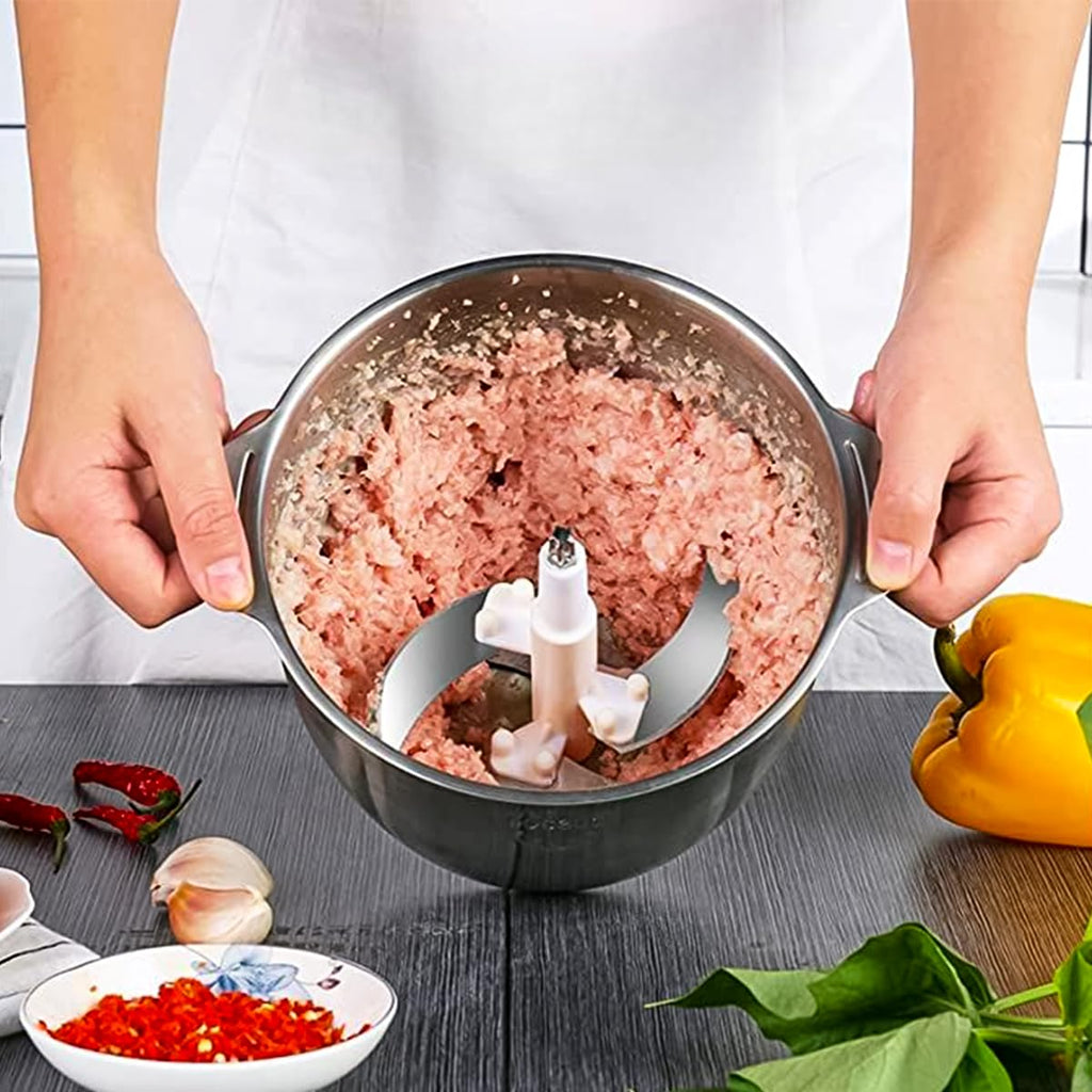 Meat Grinder Electric Food Chopper 3L, 800W Meat Mincer with Double Layer 4 Blades, 2 Speeds Kitchen Processor for Meat Vegetables Nuts Sauces - image 7