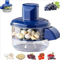 Garlic Peeler, Automatic Fruit and Vegetable Skin Remover with 5 Stainless Steel Blades, Compact ABS Kitchen Prep Tool, Blue, EL-1174 - image 1