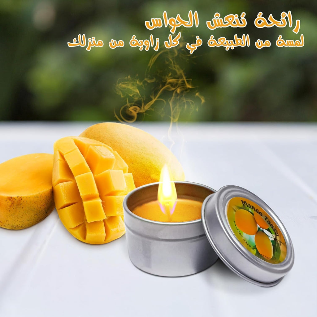 Scented Candle, Mango Tango Soy Wax Aromatherapy Tin with Lid, Portable Home Fragrance Candle for Bedroom, Bathroom, Spa, Yoga, Travel, Gift and Home Decor (Mango Tango) - image 3