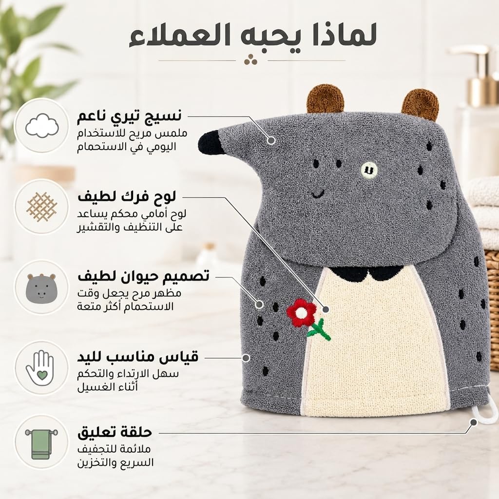 Exfoliating Glove, Loofah Shower Bath Mitt with Hanging Loop, Quick-Dry Soft Body Scrubber Wash Cloth for Men and Women, Gym, Travel and Home, B-628-C - image 3