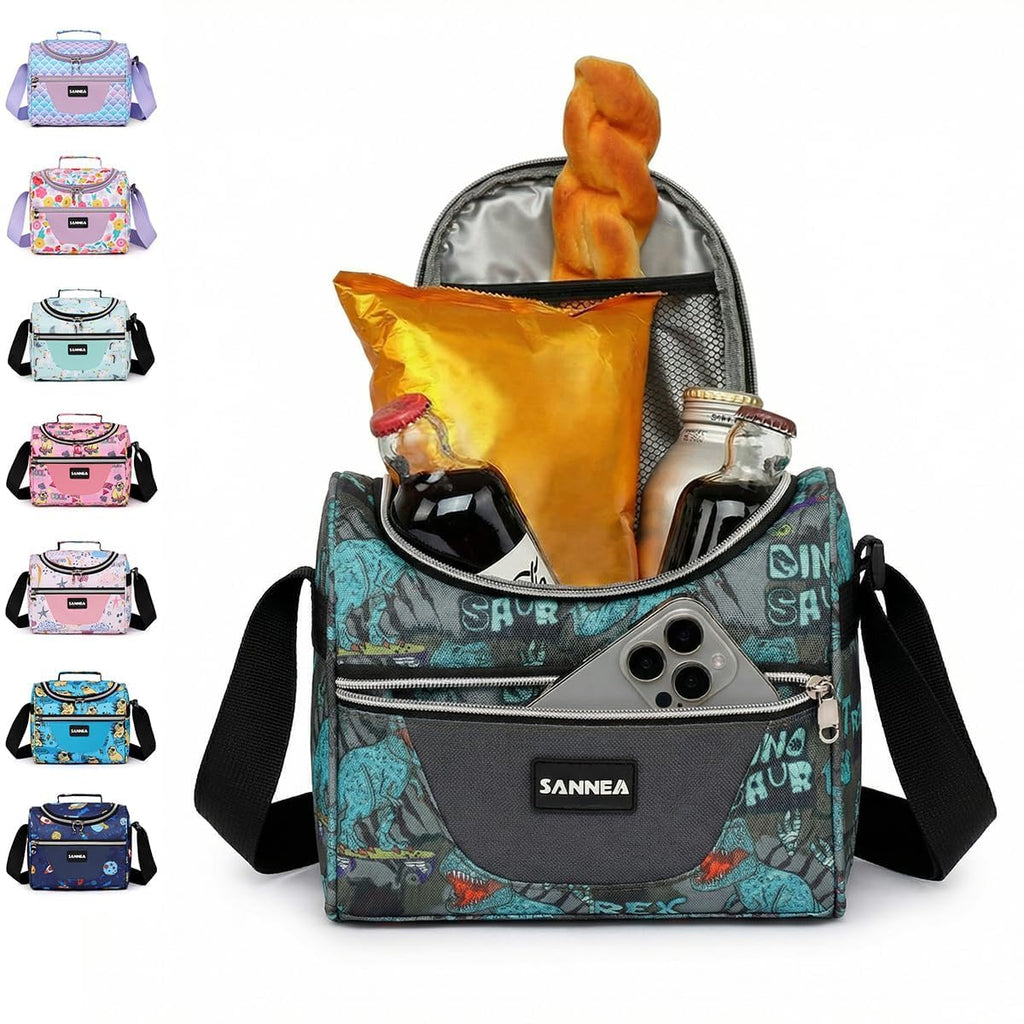 Insulated Lunch Bag 7L, Thermal Cooler Tote with Leak-Resistant Lining for Hot and Cold Food, Reusable Meal Bag for Work, School, Picnic and Travel, BB-546 (Dinosaur) - image 1