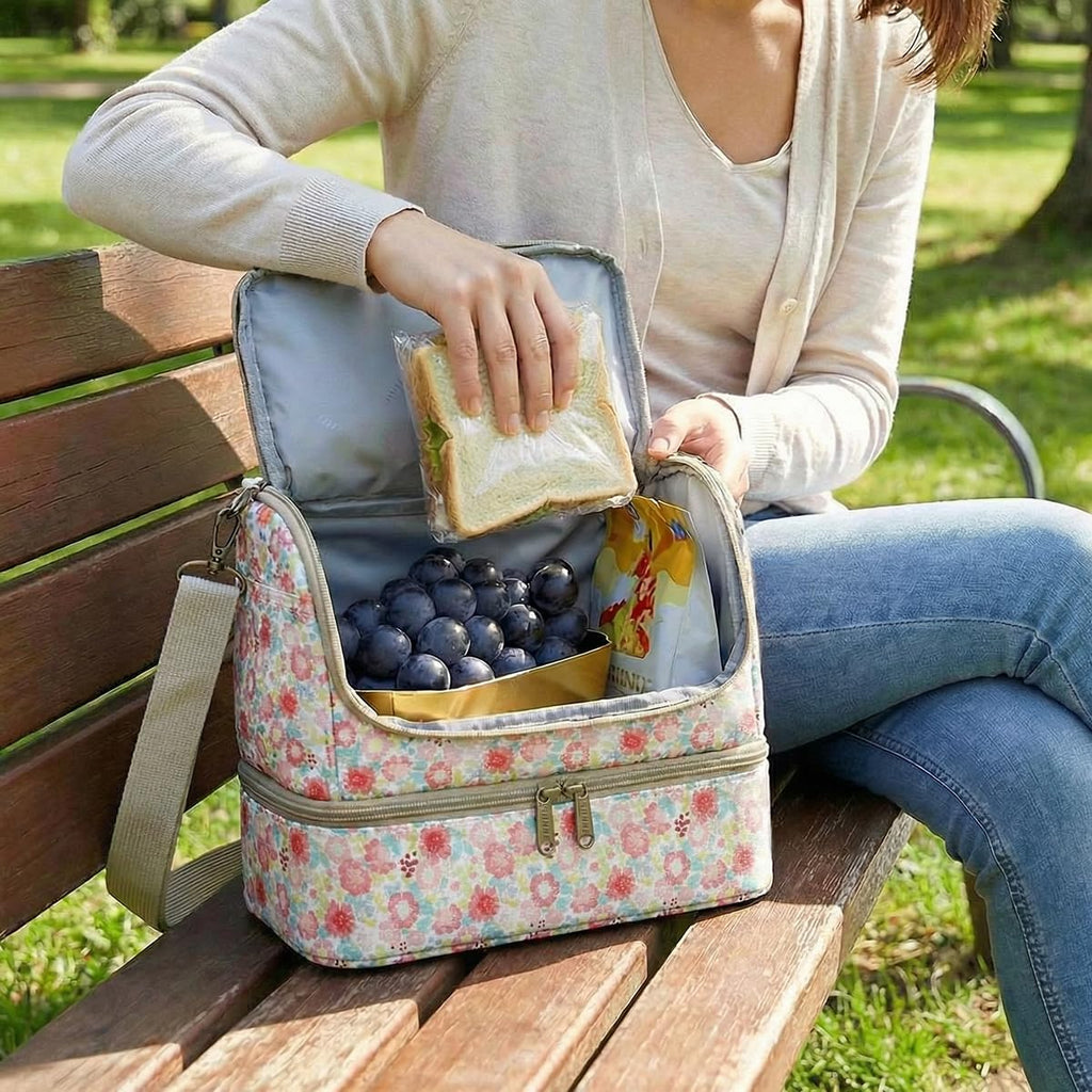 Insulated Lunch Bag 11L, Thermal Cooler Tote with Wide Opening, Water-Resistant and Leak-Resistant Food Storage Bag for Work, School, Travel and Picnic, BB-549 (Pastel Floral) - image 6