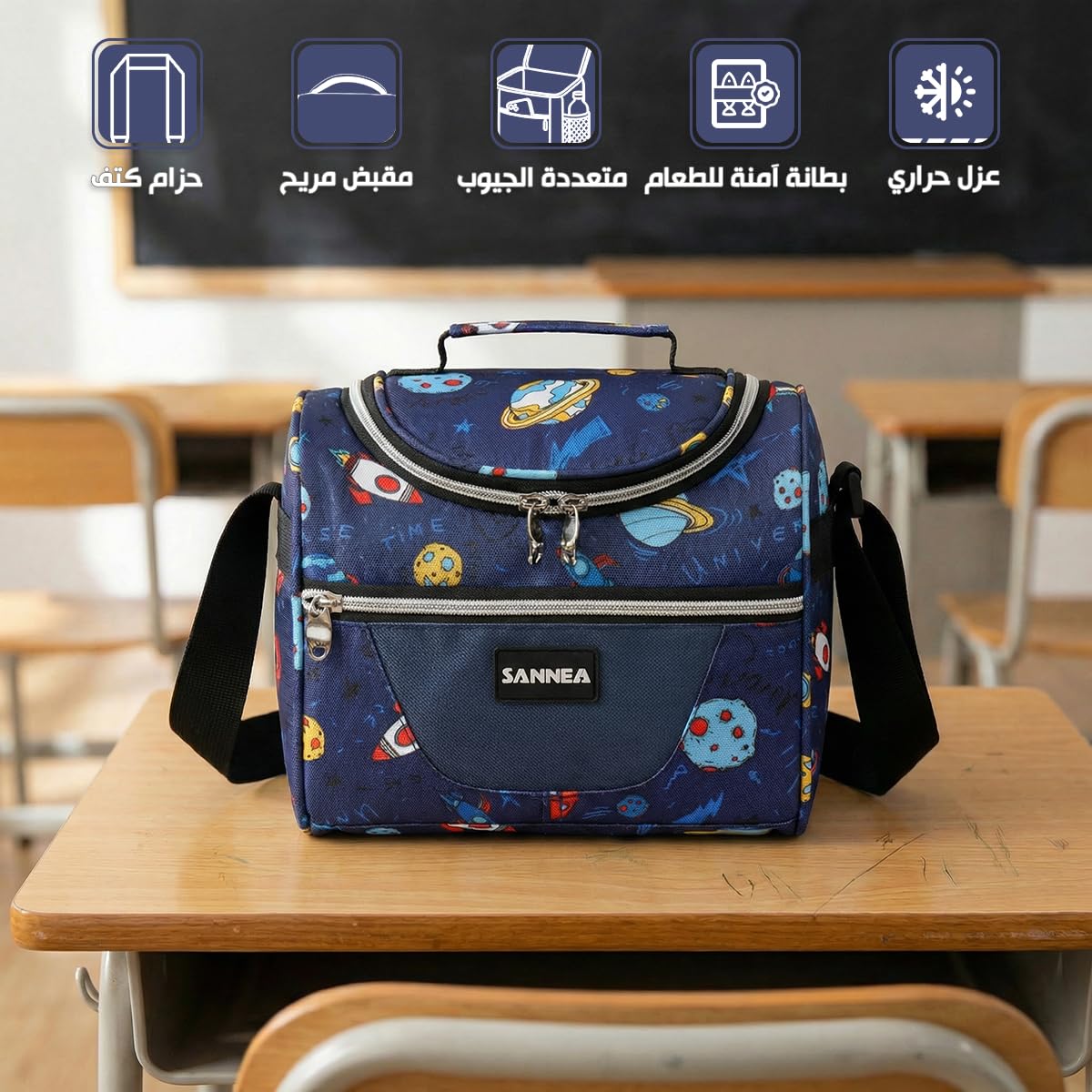 Insulated Lunch Bag 7L Thermal Food Cooler, Waterproof Leakproof Lunch Tote for Hot Cold Meals Work School Picnic Travel, BB-546 (Space) - image 2