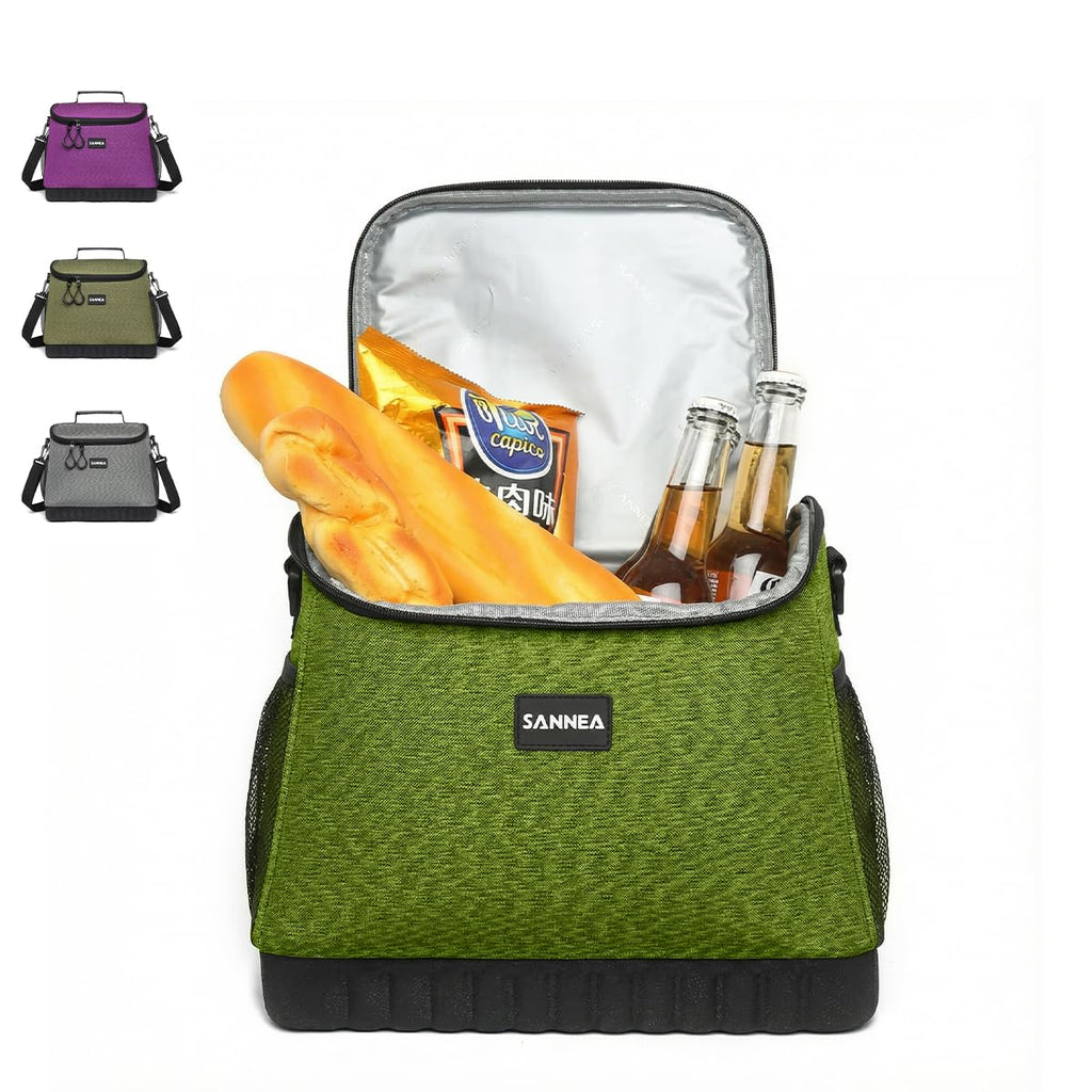 Insulated Lunch Bag 15L, Large Thermal Cooler Tote with Leak-Resistant Lining, Water-Resistant Exterior and Adjustable Shoulder Strap for Work, School, Picnic and Travel, BB-518 (Green) - image 1