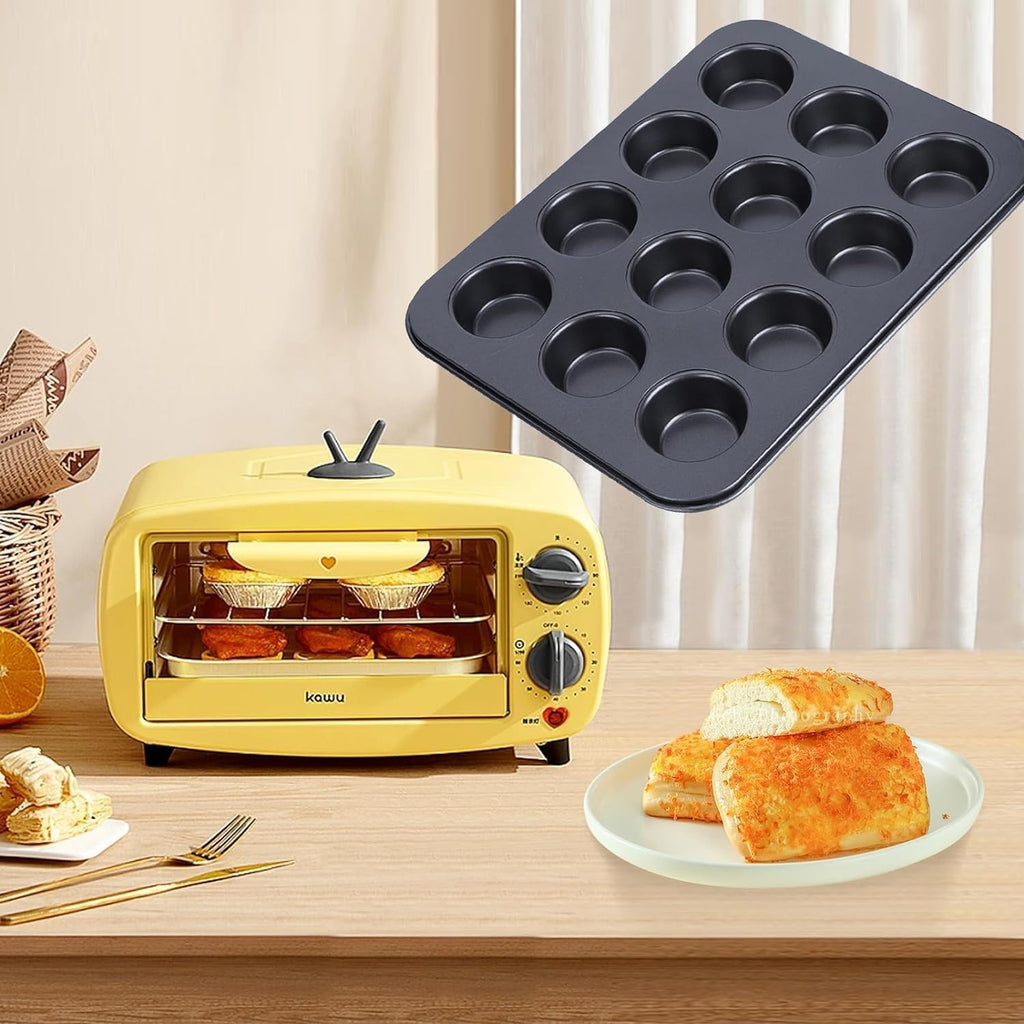 Muffin Pan 12 Cup, Nonstick Cupcake Baking Tray with Round Wells, Reusable Dishwasher-Safe Bakeware for Muffins, Mini Cakes, Cheesecakes and Kitchen Baking - image 6