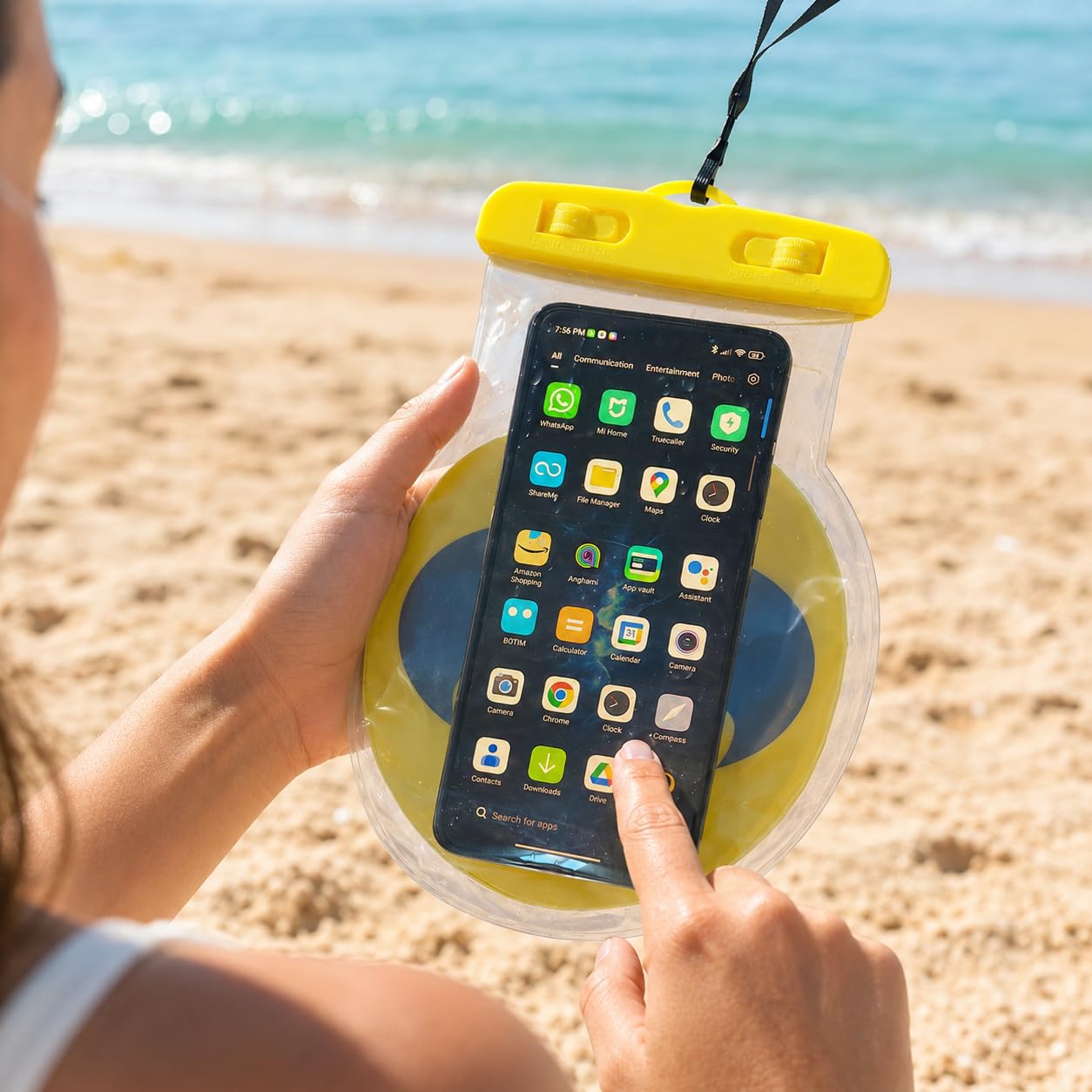 Waterproof Phone Pouch, Touchscreen Dry Bag for Smartphones up to 7 Inches with Neoprene Body and Carry Strap for Swimming, Beach, Pool and Travel, Bat Design - image 7
