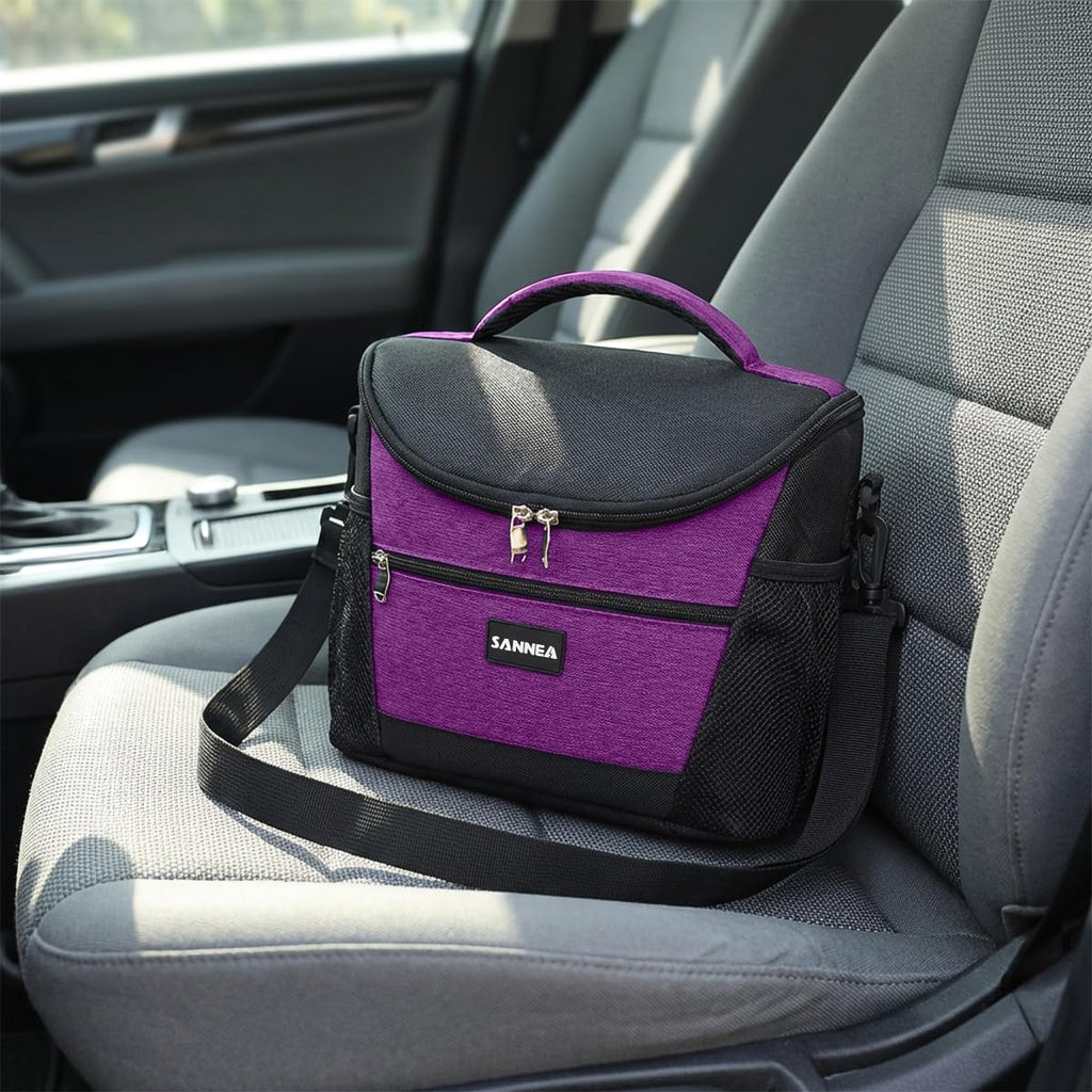 Lunch Bag 9L Insulated Thermal Cooler Tote, Waterproof Leakproof Food Bag for Hot and Cold Meals, Work School Travel Picnic, BB-521 (Purple) - image 6