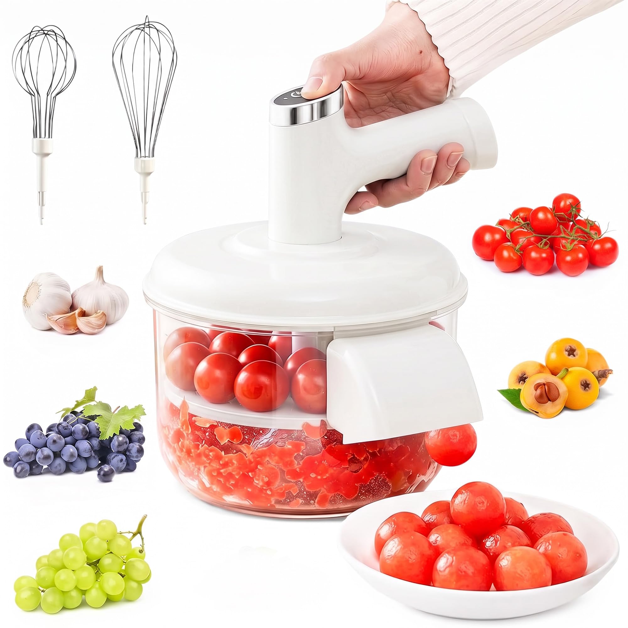 Vegetable Peeler 2 in 1 with Manual Egg Whisk, Multifunctional Handheld Kitchen Tool for Fruit Peeling, Eggs, Batter Mixing and Food Preparation, T-1280 - image 1