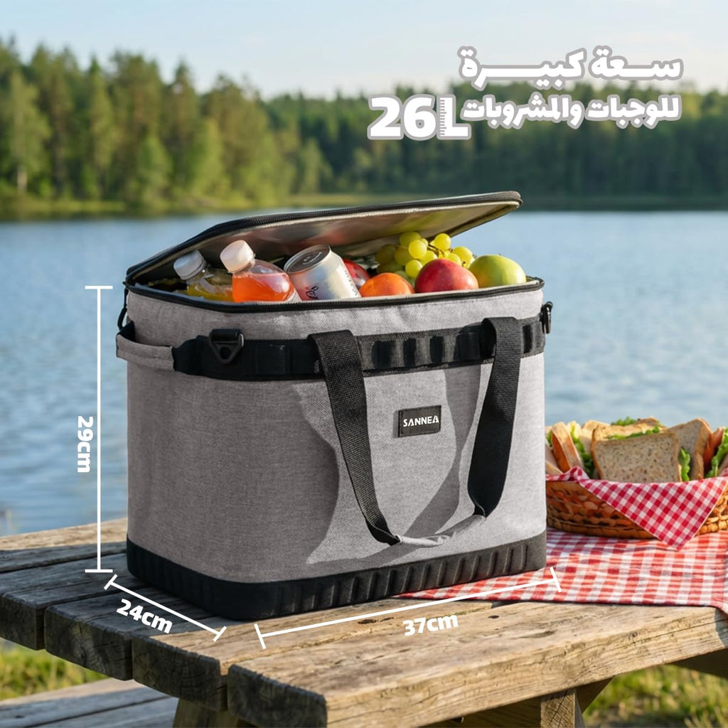 Thermal Lunch Bag Insulated Lunch Box Waterproof Leakproof Food Cooler Storage Tote For Work School Travel Picnic Hot And Cold Food, 26 L, BB-517 (Grey, 26 L) - image 3