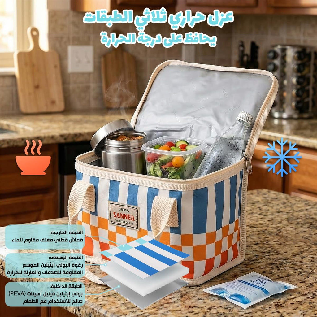 Insulated Lunch Bag 6L, Compact Thermal Cooler Tote with Leak-Resistant Lining and Water-Resistant Food Carrier Design for Work, School, Picnic and Travel, BB-552 - image 4