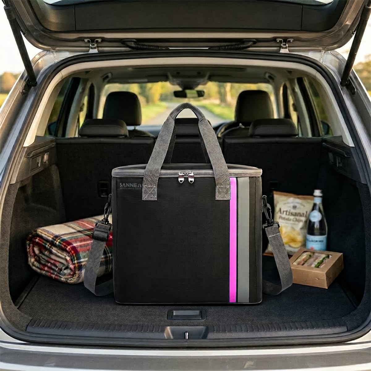 Insulated Lunch Bag 22L Large Thermal Cooler Tote, Water-Resistant Leak-Resistant Food Storage Carrier for Work School Picnic Travel, hanso, BB-571 (Black/Pink) - image 6