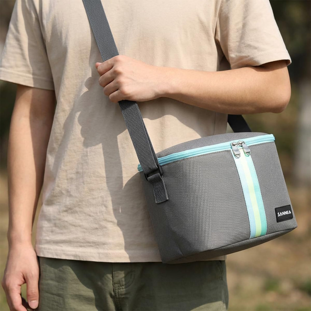 Lunch Bag 6 L, Thermal Cooler Tote, Waterproof Leakproof Lunch Box Carrier for Hot and Cold Food, Work School Picnic Travel, BB-528 (Grey) - image 6