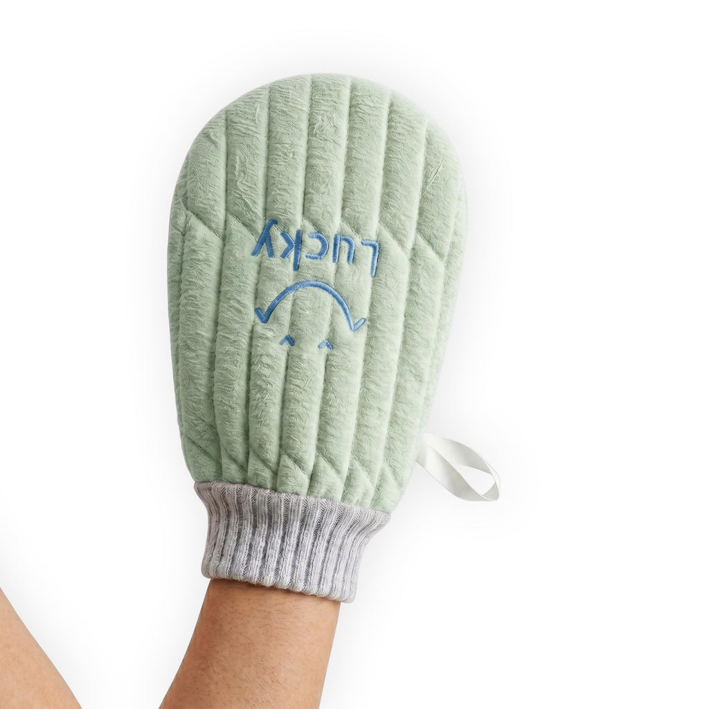 Exfoliating Bath Glove, Quick-Dry Body Loofah Shower Mitt with Hanging Loop, Soft Fabric Scrubber for Men and Women, 1 Piece, 8334, (Light Green) - image 1