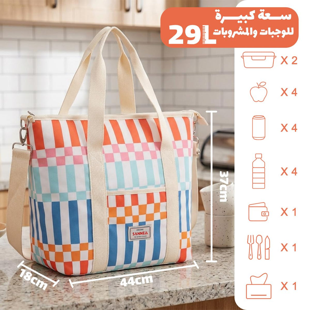 Insulated Lunch Bag 29 L, Thermal Cooler Tote for Hot and Cold Food, Water Resistant, Leak Resistant Lining, Large Lunch Box Carrier for Work, School, Picnic, Travel, hanso, BB-551 - image 3