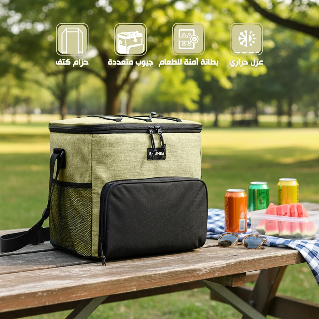 Insulated Lunch Bag Large Capacity Thermal Cooler Bag Double Lined Waterproof Food Carrier With Adjustable Shoulder Strap For Work School Travel Picnic Hot Cold Storage, BB-514 (Green, 15 L) - image 2