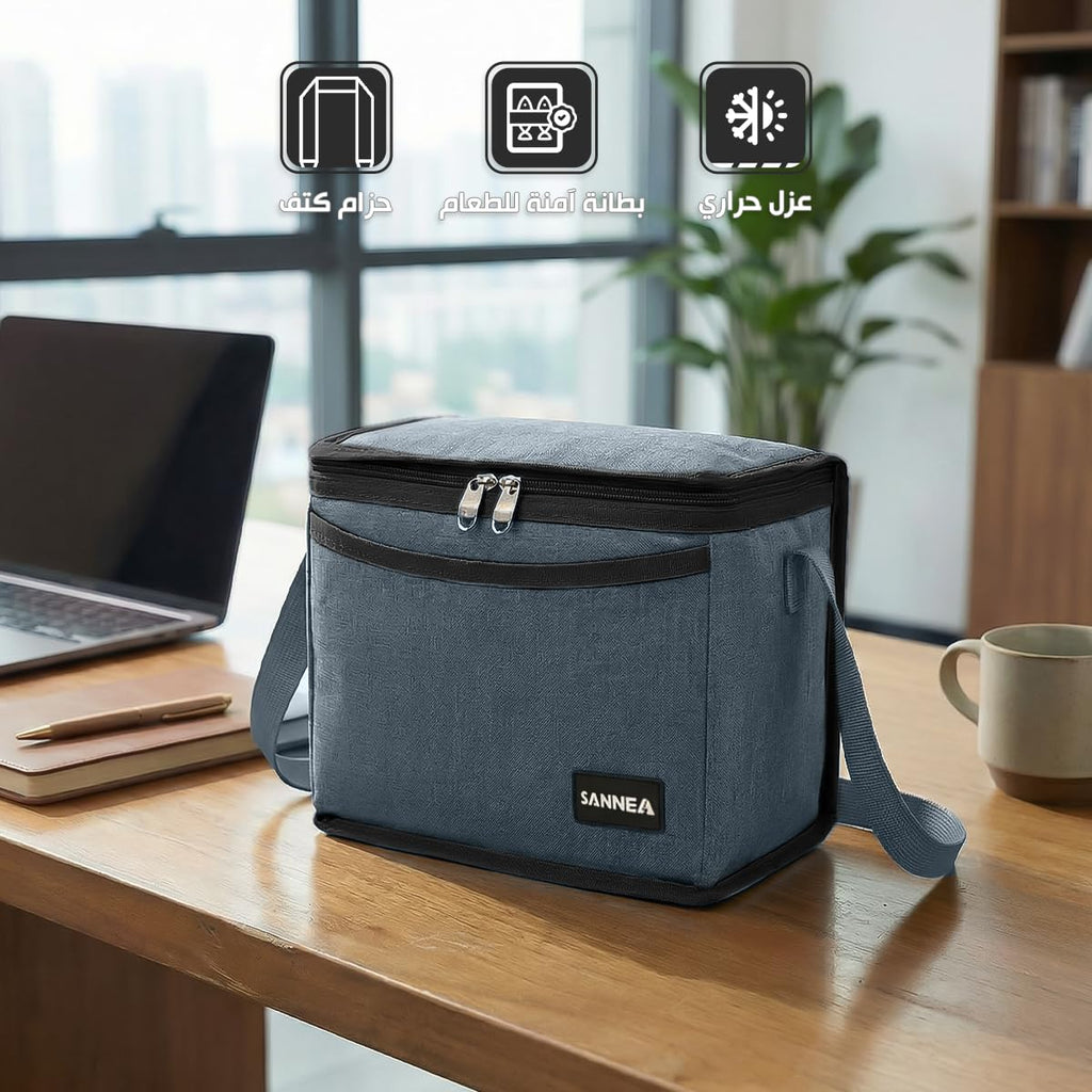 Lunch Bag 5L Insulated Thermal Cooler Bag, Waterproof Leak Resistant Lunch Box Tote with Zipper for Office School Travel Picnic, BB-540 (Black) - image 2