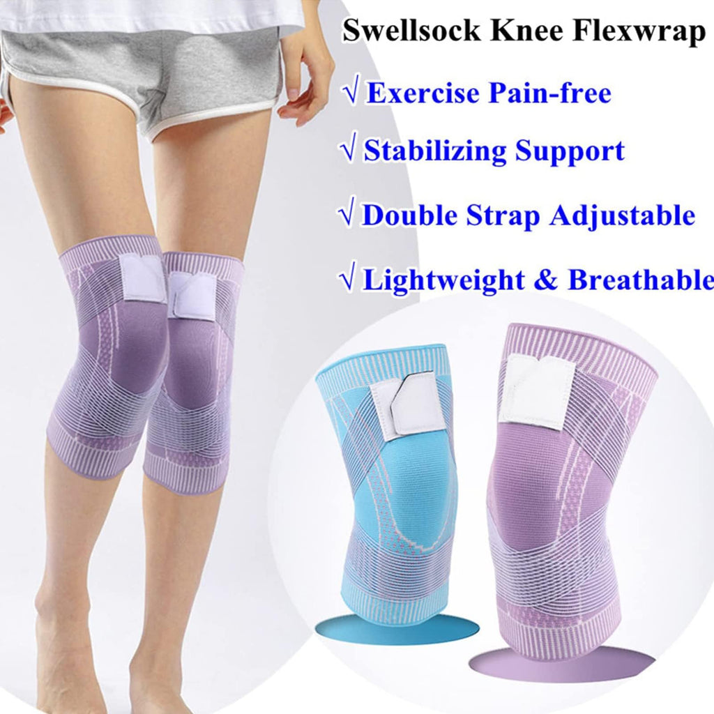 Knee Brace Compression Sleeve with Adjustable Strap, Breathable 3D Knit Elastic Knee Support for Men and Women, Running Gym Sports (Knee NO:7845) - image 5
