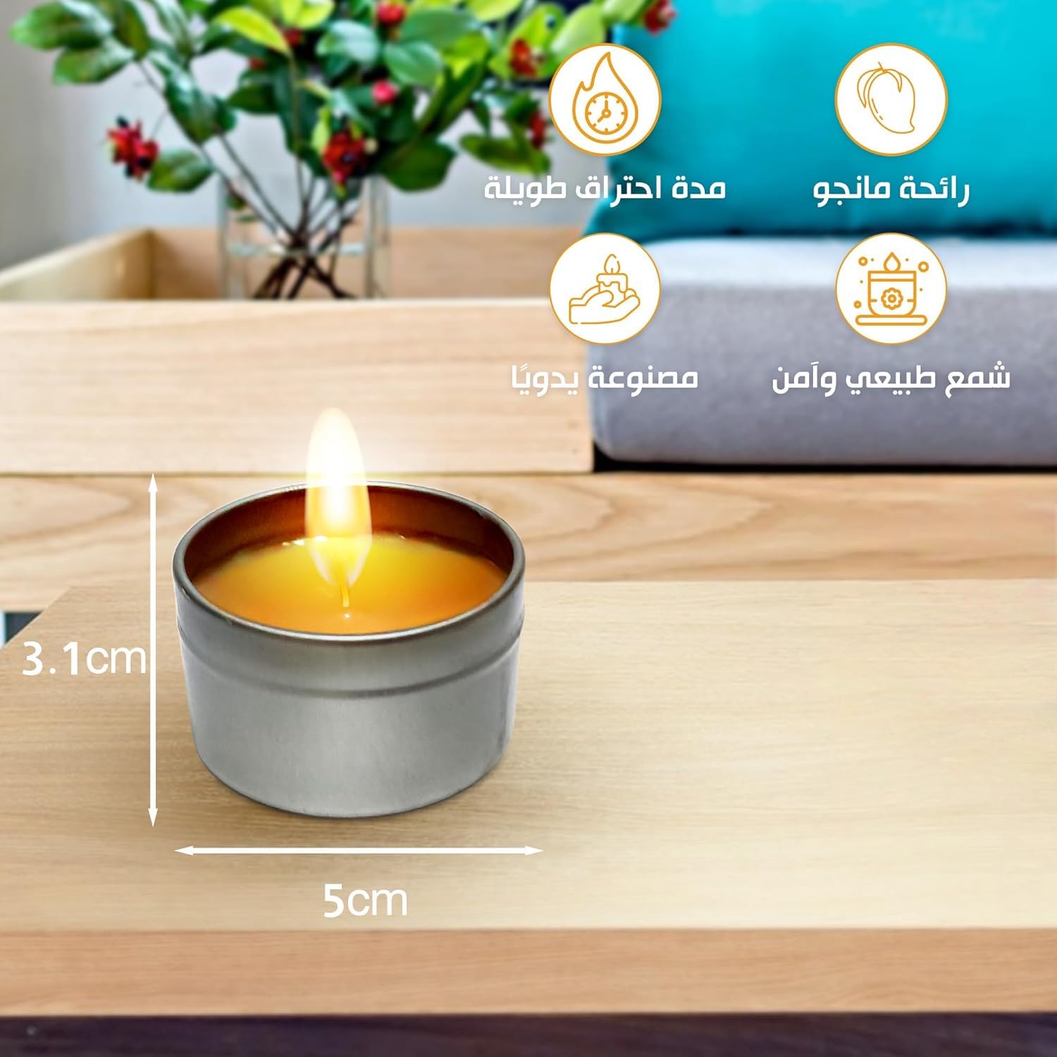 Scented Candle, Mango Tango Soy Wax Aromatherapy Tin with Lid, Portable Home Fragrance Candle for Bedroom, Bathroom, Spa, Yoga, Travel, Gift and Home Decor (Mango Tango) - image 2