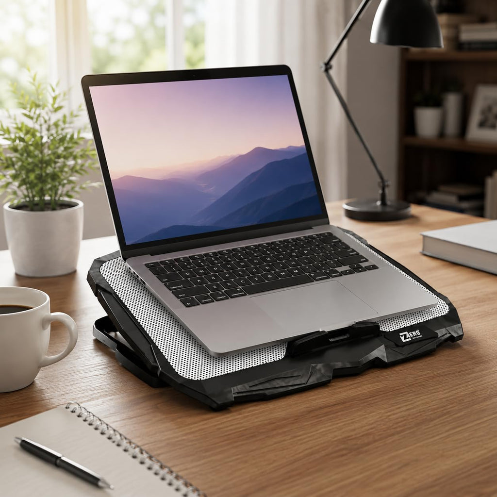 Laptop Cooling Pad with 4 Quiet Fans, USB-Powered Notebook Cooler Stand with LED Light, 7-Level Adjustable Height and Dual USB Ports for Gaming, Study and Office, ZR750, White - image 6