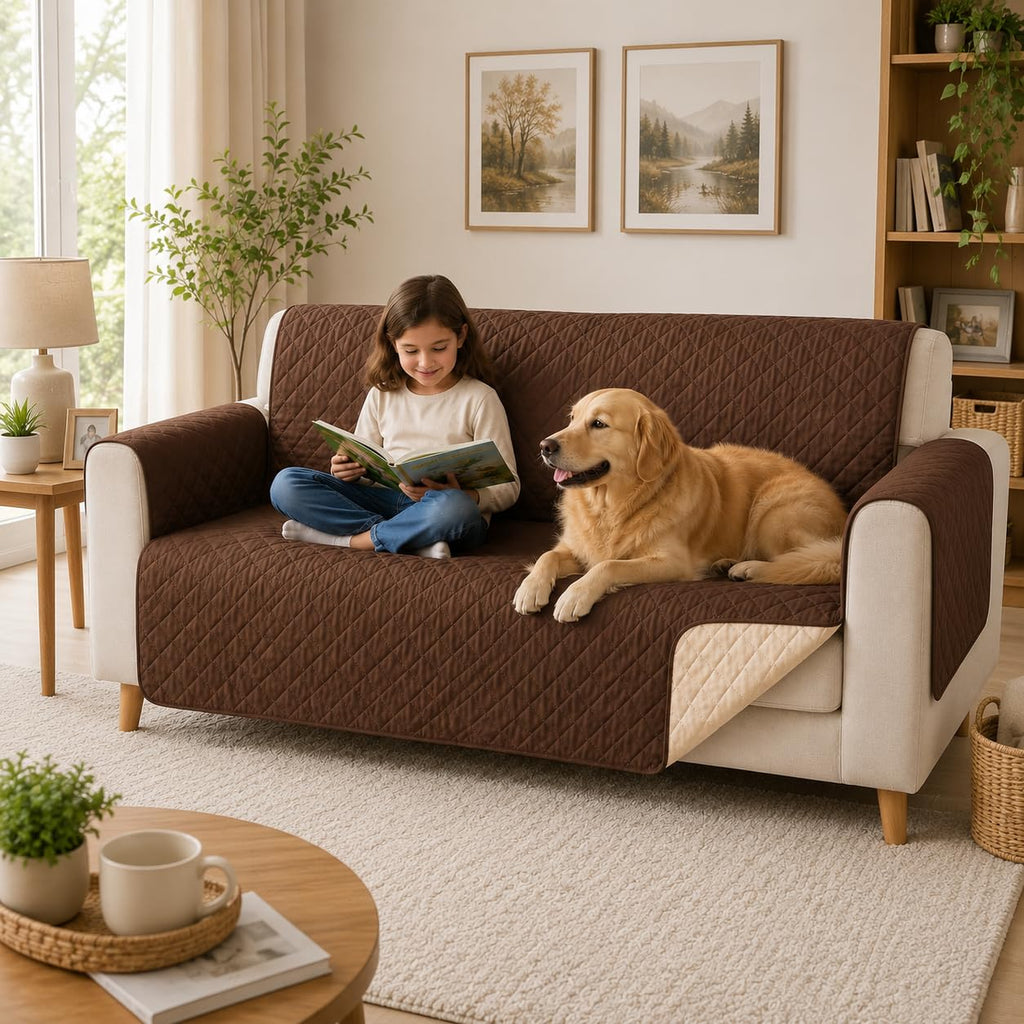 Couch Cover Reversible 2 Seater Loveseat, Furniture Protector for Dog and Cat Pets, Sofa Slipcover for Daily Use, Helps Keep Upholstery Neat, SB-279 - image 6