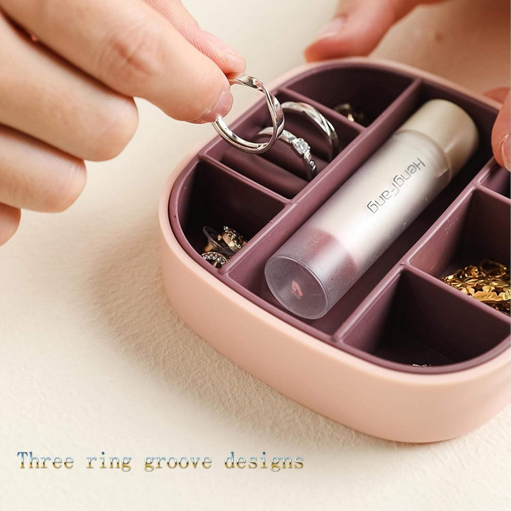 Jewelry Storage Box with Mirror, Portable Jewelry Organizer, Dustproof, Travel Case Ideal for Ring, Pendant, Earring Necklace and Bracelet, Easy to storage LD-988 (White) - image 3