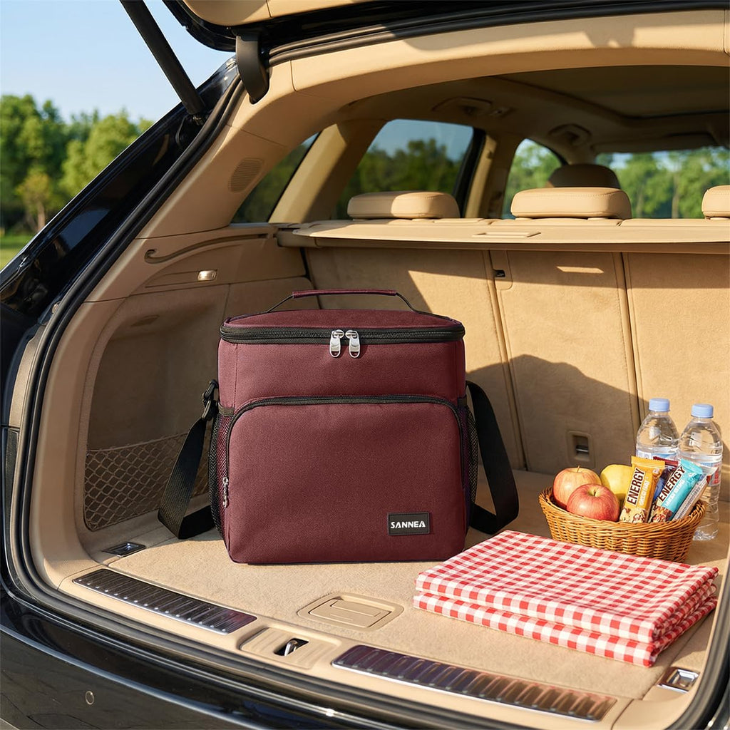 Insulated Lunch Bag 12L, Thermal Cooler Tote with Leak-Resistant Lining and Water-Resistant Design for Work, School, Office, Picnic and Travel, BB-544, (Burgundy) - image 6