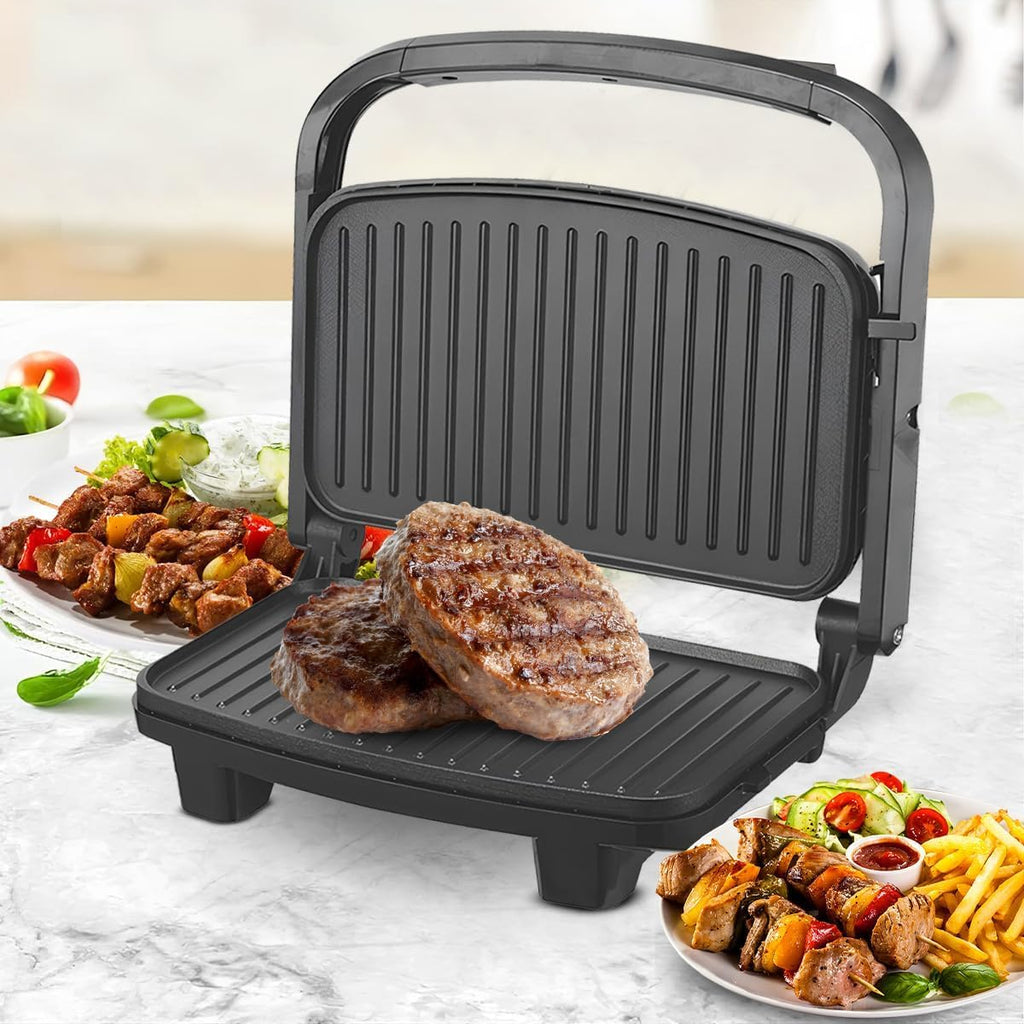 Electric Grill 750W, Non-Stick Contact Grill and Sandwich Maker with Adjustable Temperature, Cool-Touch Handle, 90-Degree Opening, Safety Lock and Overheat Protection, KB1085 - image 7