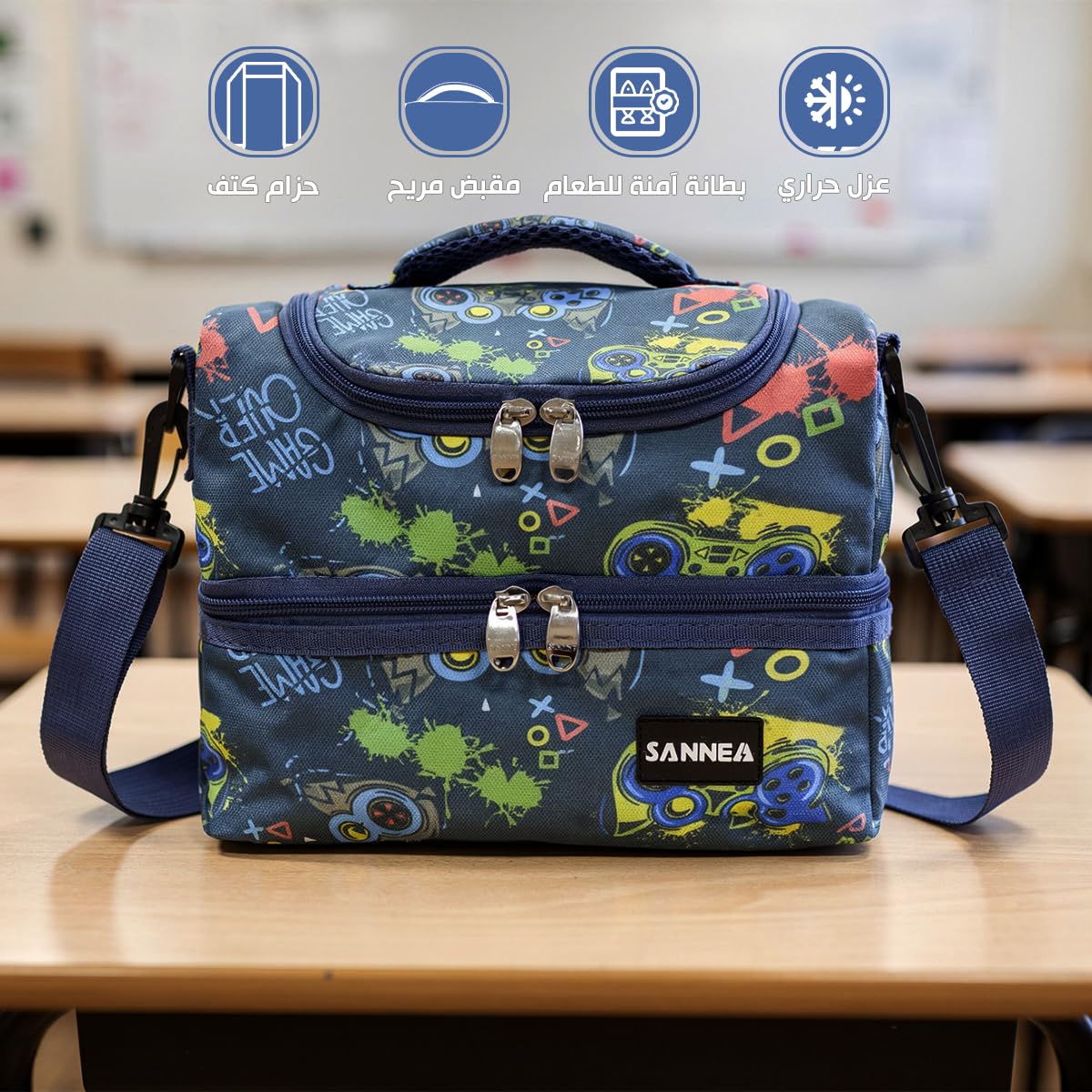 Lunch Bag 7 L, Thermal Insulated Cooler Tote, Waterproof Leakproof Food Storage, Reusable Lunch Box Carrier for Work, School, Picnic, Travel, BB-541 (Navy Blue) - image 2