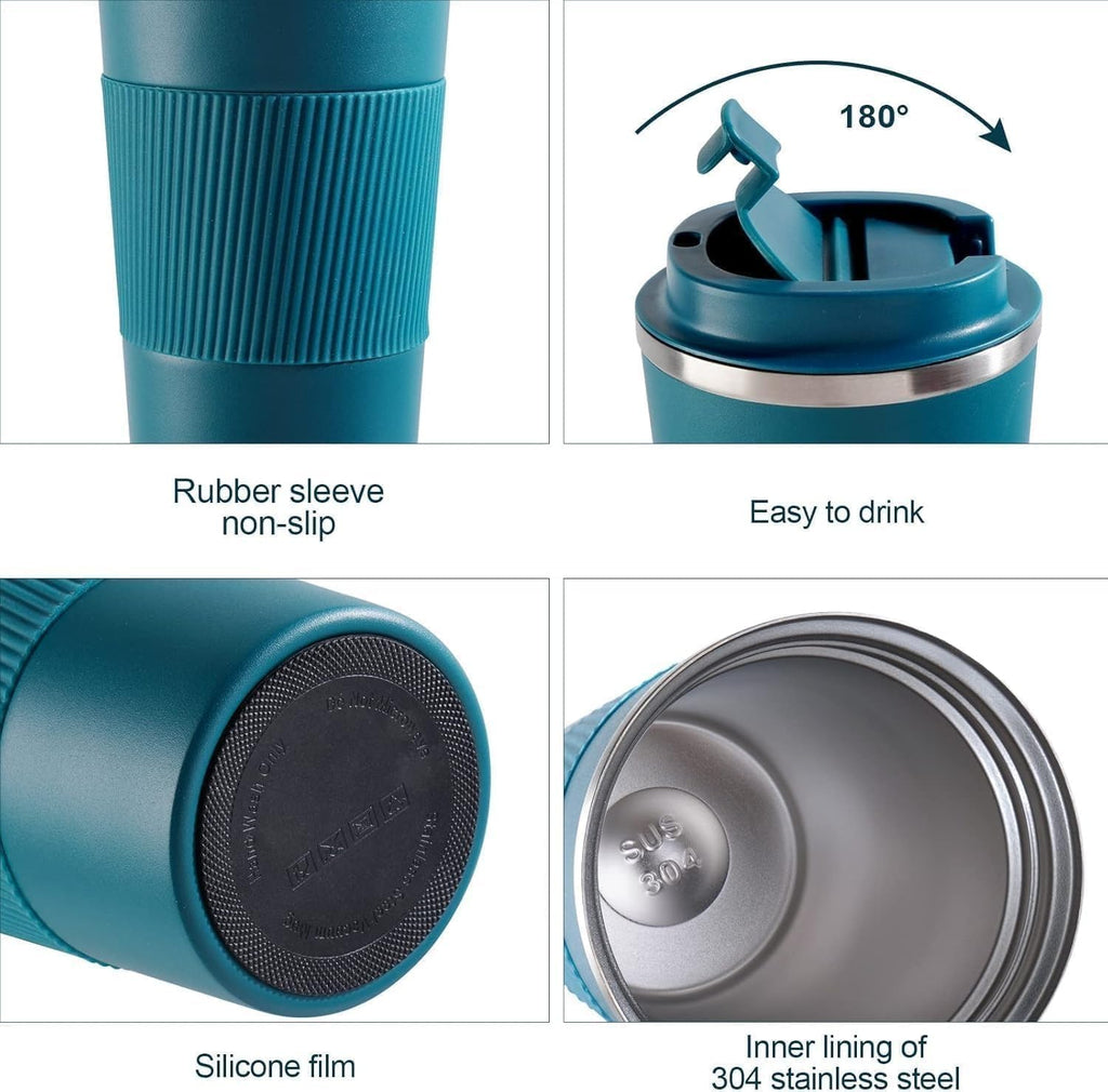 Travel Mug Stainless Steel Vacuum Insulated 380ml, Thermal Coffee Cup with Leak-Proof Lid, Double Wall for Hot and Cold Drinks, BPA-Free - image 4