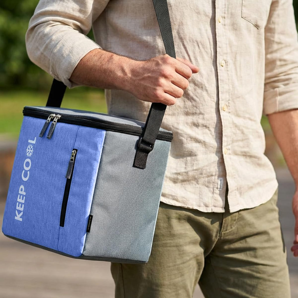 Thermal Lunch Bag 16 L Insulated Cooler Tote Waterproof Leakproof Food Storage Bag for Hot and Cold Meals Work School Picnic Travel, BB-526 (Light Blue) - image 5