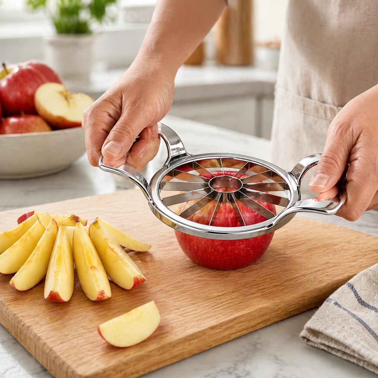 Apple Slicer Stainless Steel Manual Cutter 12-Slice Corer Multi-Purpose Fruit Vegetables Kitchen Gadget XE-47 - image 6
