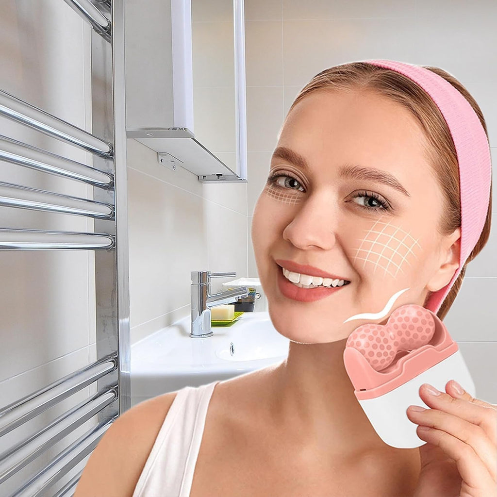 Ice Roller 2 in 1, Mini Portable Cooling Face Roller for Eyes, Face and Body, Reusable Skin Care Massager for Temporary De-Puffing and Refreshing Care, Pink - image 7