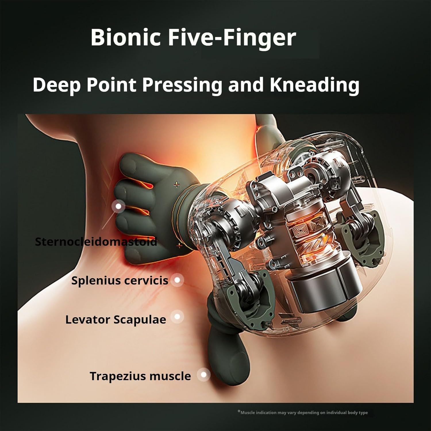 Neck and Shoulder Massager, 3-Speed Kneading Device with Simulated Human Hand Design, Portable Lightweight Handheld Massager for Home and Office, Green, MP-993 - image 3