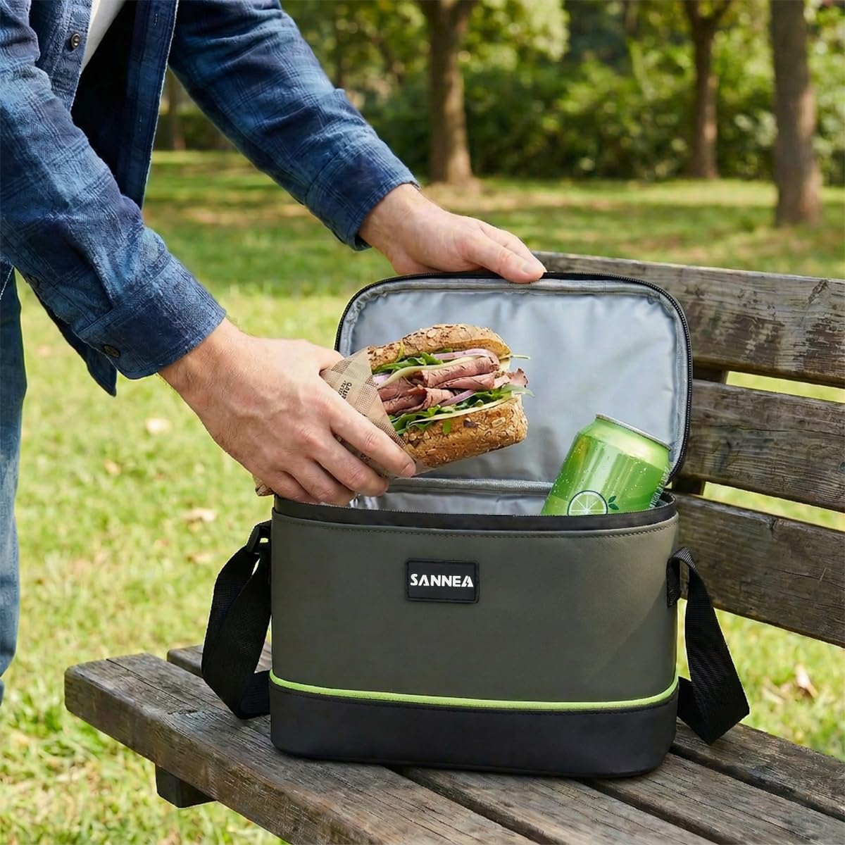 Insulated Lunch Bag 6L, Compact Thermal Cooler Tote with Leak-Resistant Lining and Water-Resistant Carry Design for Work, School, Picnic and Travel, BB-560 - image 5
