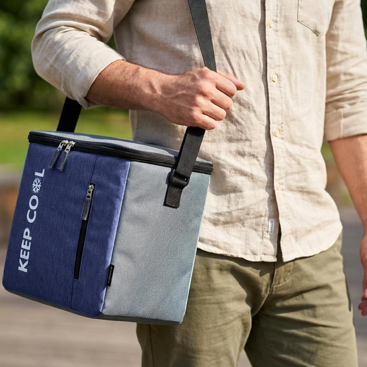 Lunch Bag 8 L, Insulated Thermal Cooler Tote, Waterproof Leakproof Food Storage for Hot and Cold Meals, Work, School, Picnic and Travel, BB-525 (Dark Blue) - image 5