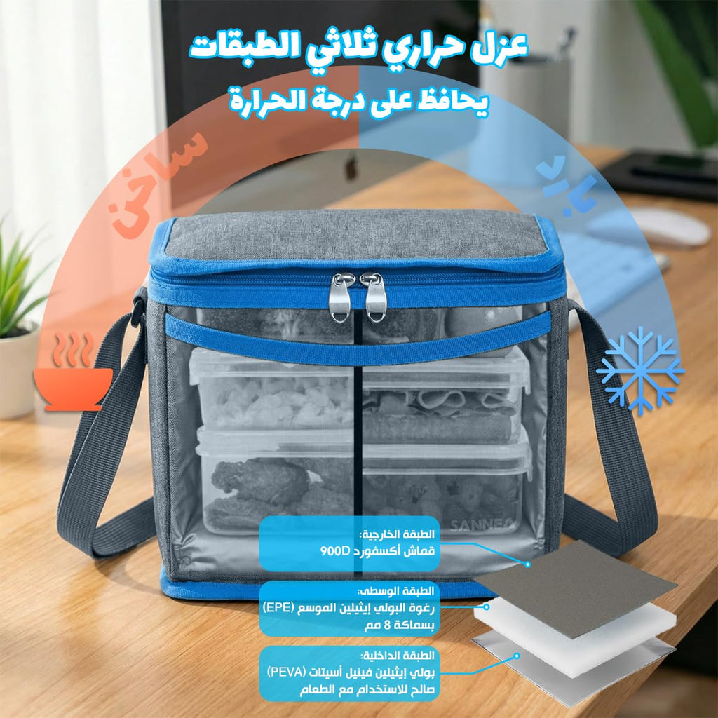 Lunch Bag 5 L, Insulated Thermal Cooler Tote, Waterproof Leakproof Reusable Lunch Box Carrier for Work, School, Picnic and Travel, Blue Car Design, BB-540 (Blue) - image 4