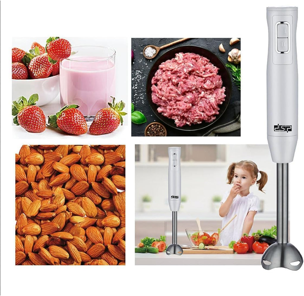 Hand Blender 250W, 2-Speed Immersion Stick Mixer with Full Copper Motor, Detachable Stainless Steel Shaft and Blade for Soups, Sauces and Baby Food, White, KM1031 - image 7