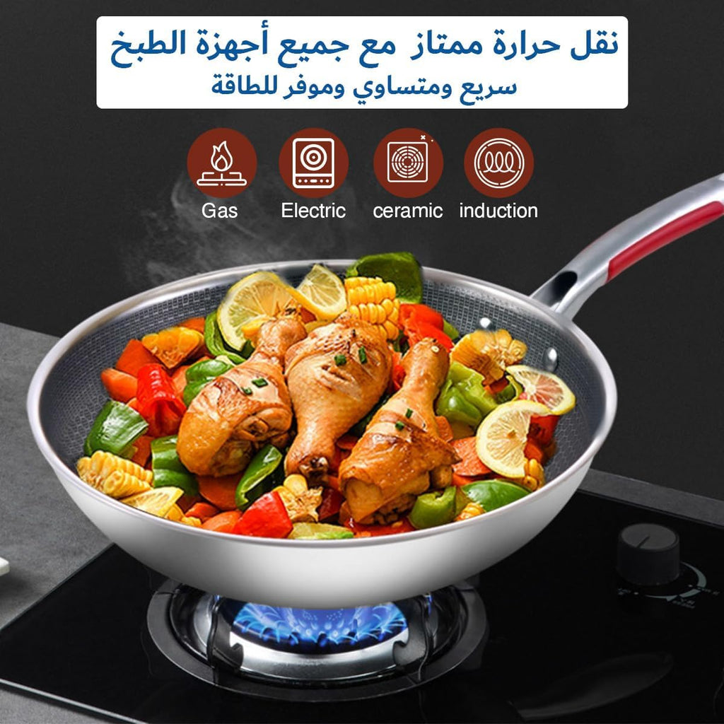 Non-Stick Frying Pan 32cm with Lid, Deep Cooking Pan for Gas Stoves with Heat-Resistant Soft-Touch Handle, Easy-Clean Cookware for Frying, Sautéing and Family Meals - image 5