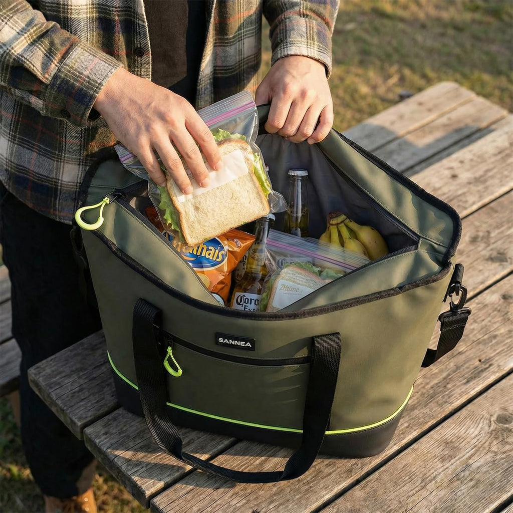 Lunch Bag 28 L, Insulated Thermal Cooler Tote, Waterproof Leakproof Food Storage with Adjustable Shoulder Strap for Work, School, Picnic and Travel, BB-557 (Green) - image 5