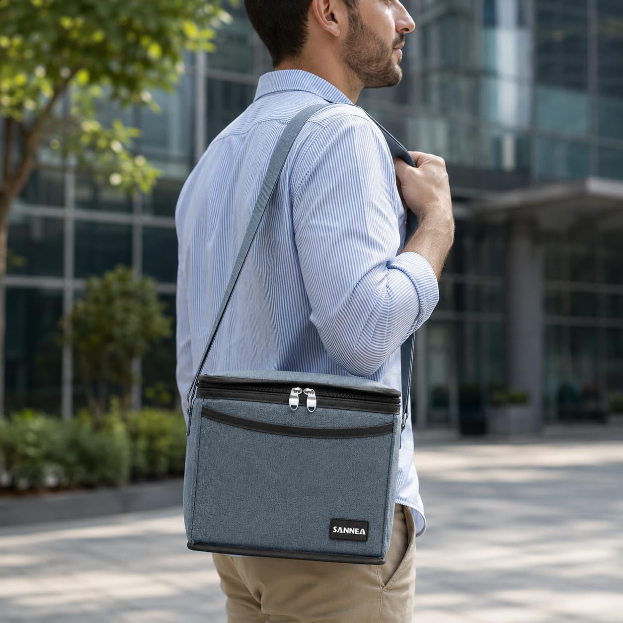 Lunch Bag 5L, Insulated Thermal Cooler Tote with Leak-Resistant Design, Zipper and Adjustable Shoulder Strap for Office, School, Travel and Picnic, BB-540 - image 7