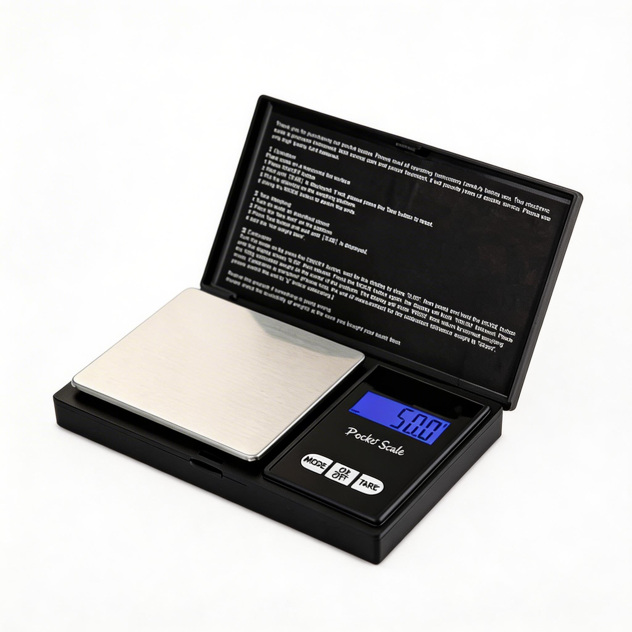 Digital Pocket Scale 500g x 0.1g, Mini Jewelry Gram Scale with LED Display and Stainless Steel Platform for Gold, Silver, Coins and Small Items, Black and Silver - image 1