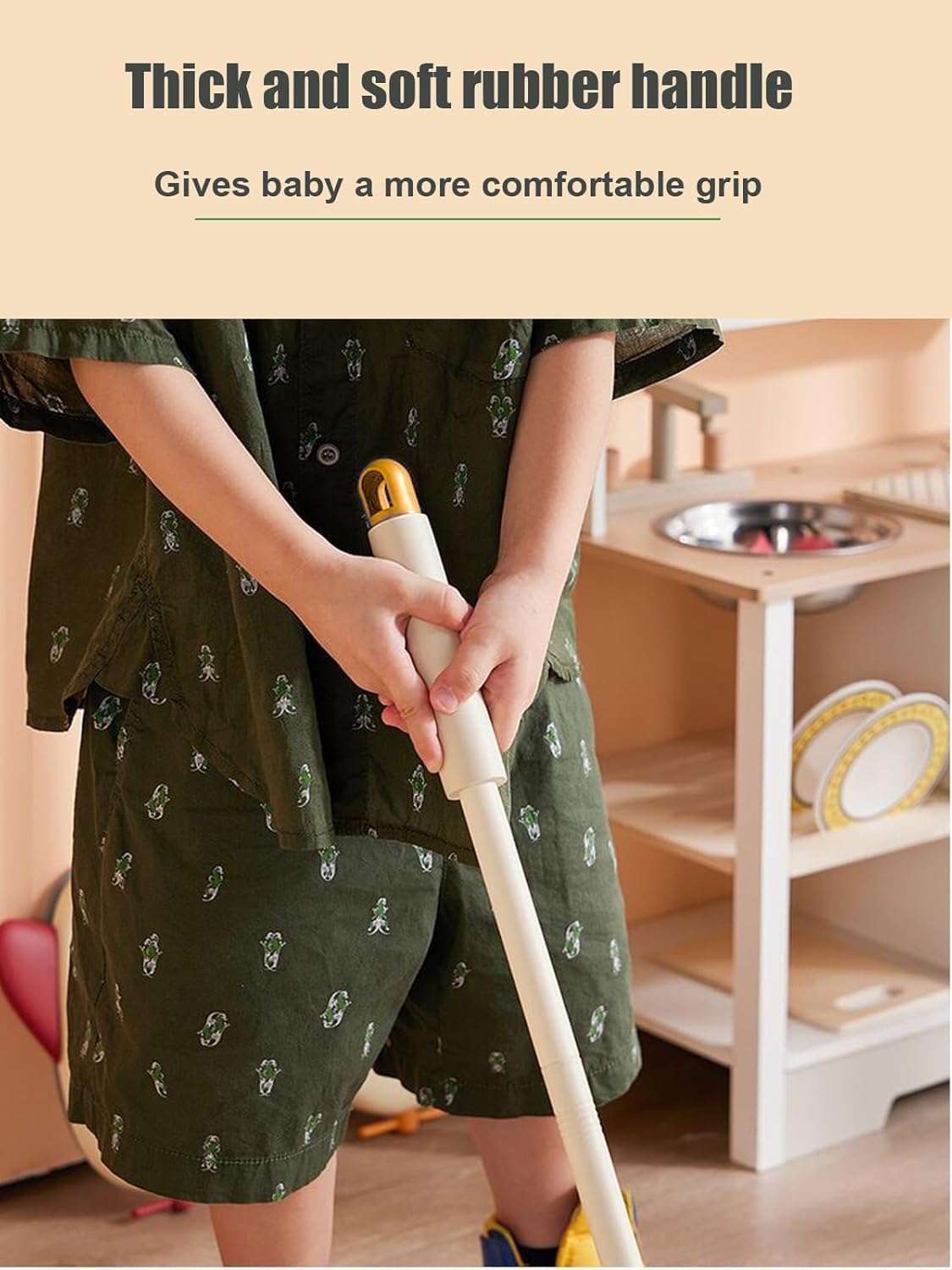 Microfiber Mop, Airplane Design Small Floor Cleaning Mop with Soft Rubber Handle, Lightweight Housework Helper for Home, Kitchen and Room, Yellow - image 6